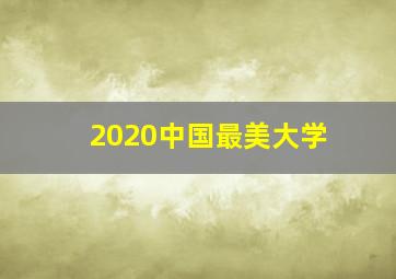 2020中国最美大学