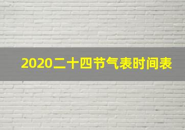 2020二十四节气表时间表