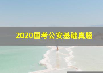 2020国考公安基础真题