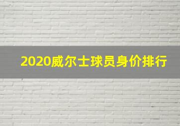 2020威尔士球员身价排行