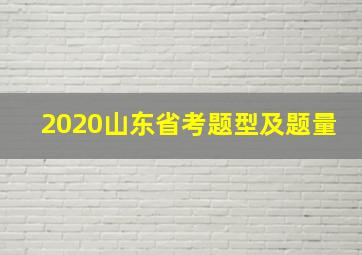 2020山东省考题型及题量