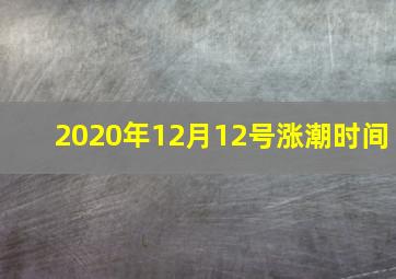 2020年12月12号涨潮时间