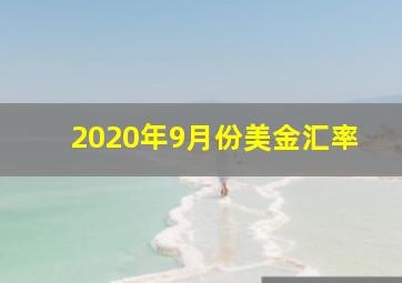 2020年9月份美金汇率