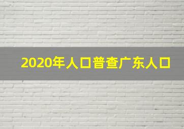 2020年人口普查广东人口