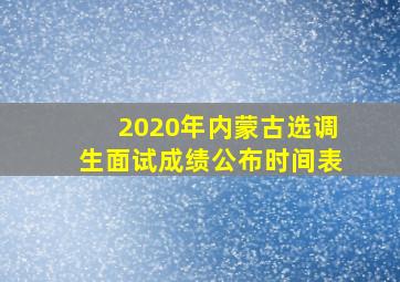 2020年内蒙古选调生面试成绩公布时间表