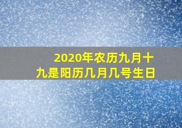 2020年农历九月十九是阳历几月几号生日