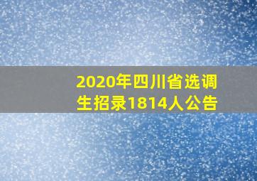 2020年四川省选调生招录1814人公告