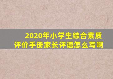 2020年小学生综合素质评价手册家长评语怎么写啊