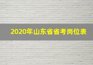 2020年山东省省考岗位表