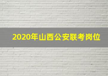 2020年山西公安联考岗位