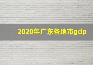 2020年广东各地市gdp