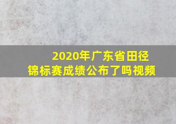 2020年广东省田径锦标赛成绩公布了吗视频