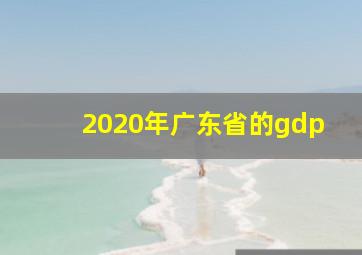 2020年广东省的gdp