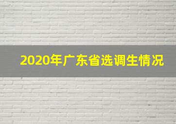 2020年广东省选调生情况