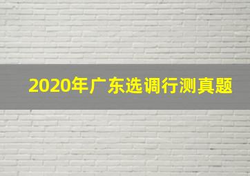 2020年广东选调行测真题