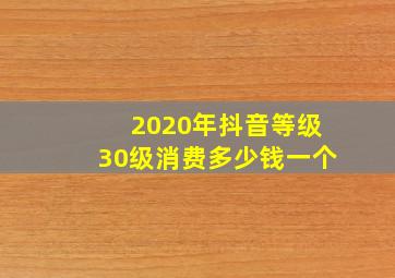 2020年抖音等级30级消费多少钱一个