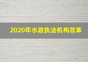 2020年水政执法机构改革