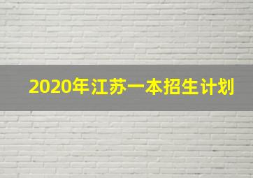 2020年江苏一本招生计划