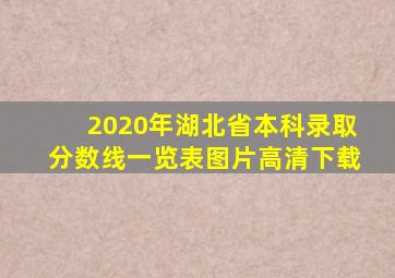 2020年湖北省本科录取分数线一览表图片高清下载