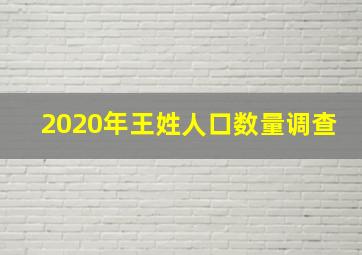 2020年王姓人口数量调查