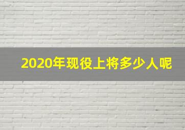 2020年现役上将多少人呢