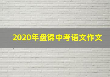 2020年盘锦中考语文作文