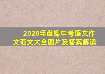 2020年盘锦中考语文作文范文大全图片及答案解读