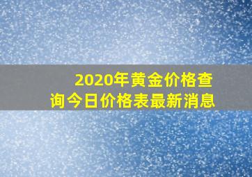 2020年黄金价格查询今日价格表最新消息