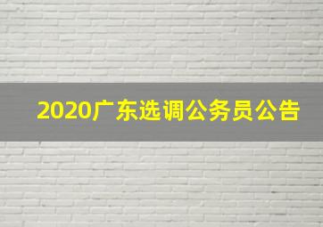 2020广东选调公务员公告