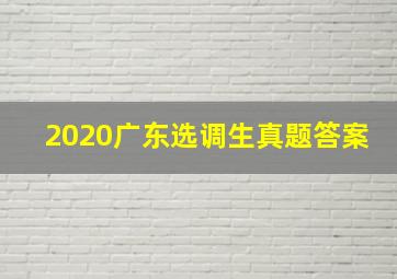 2020广东选调生真题答案