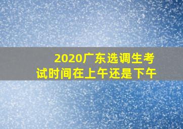 2020广东选调生考试时间在上午还是下午