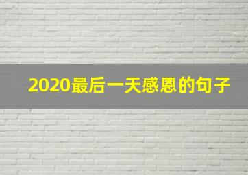 2020最后一天感恩的句子