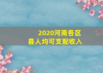 2020河南各区县人均可支配收入