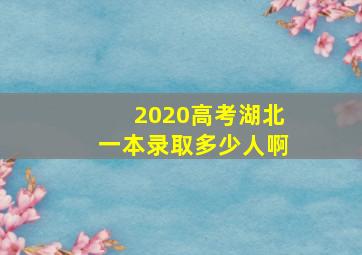 2020高考湖北一本录取多少人啊