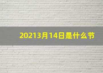 20213月14日是什么节