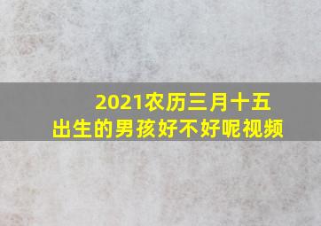 2021农历三月十五出生的男孩好不好呢视频