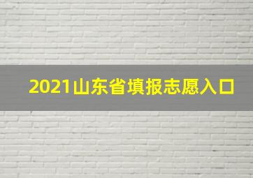 2021山东省填报志愿入口