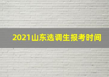 2021山东选调生报考时间