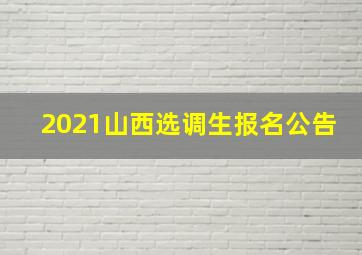 2021山西选调生报名公告