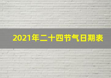 2021年二十四节气日期表