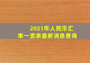 2021年人民币汇率一览表最新消息查询