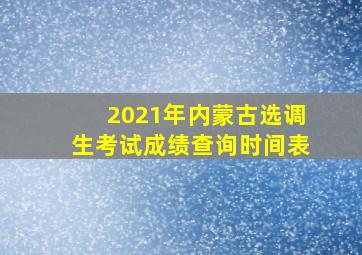 2021年内蒙古选调生考试成绩查询时间表