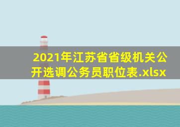 2021年江苏省省级机关公开选调公务员职位表.xlsx