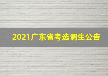 2021广东省考选调生公告