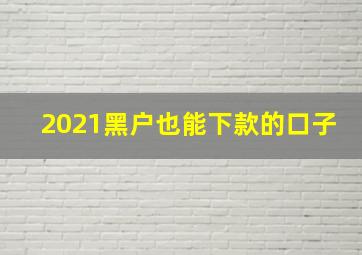 2021黑户也能下款的口子