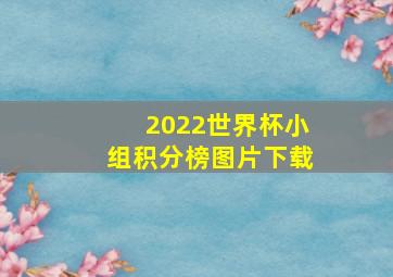 2022世界杯小组积分榜图片下载