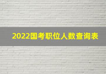 2022国考职位人数查询表