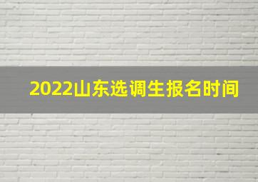 2022山东选调生报名时间