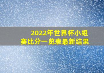 2022年世界杯小组赛比分一览表最新结果