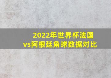 2022年世界杯法国vs阿根廷角球数据对比